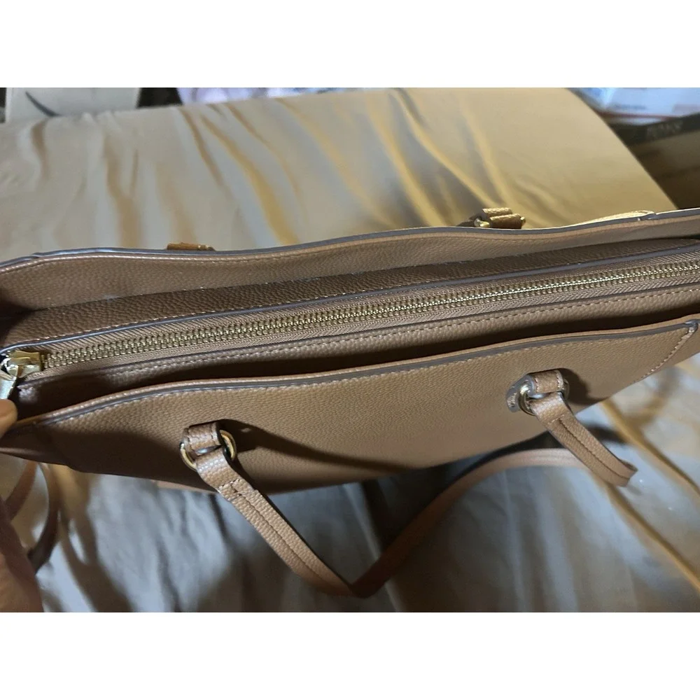 Nanette‎ Lepore Pebbled Leather Zip-Top Tote Brown!
